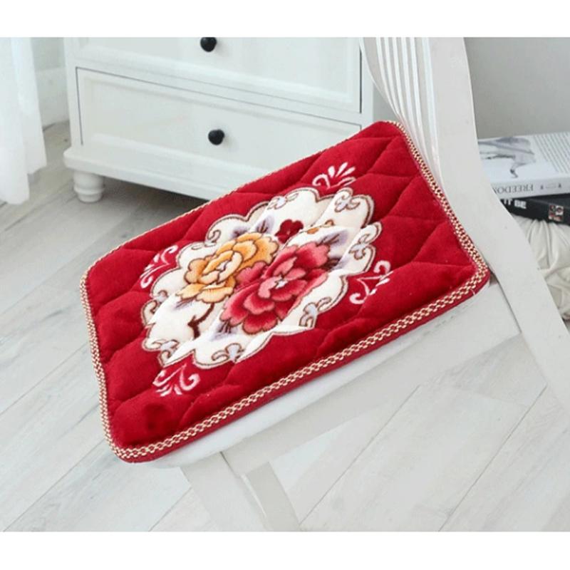 4 Packs Thick Non-slip Plush Cushion Vintage Floral Square Cushion Chair Office Restaurant Chair Cushion Student Classroom Stool Cushion Butt Cushion