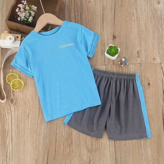 Children's Summer Suits Big Boys' Summer Short-sleeved T-shirts Sports Suits Quick-drying Clothes Girls Loose Mesh