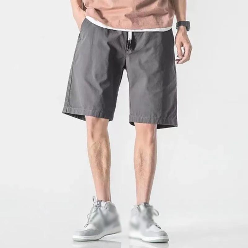 Sports Casual Shorts Men's Summer Loose Five-point Pants Sports Cotton Straight-leg Pants Outer Wear Gray Beach Pants