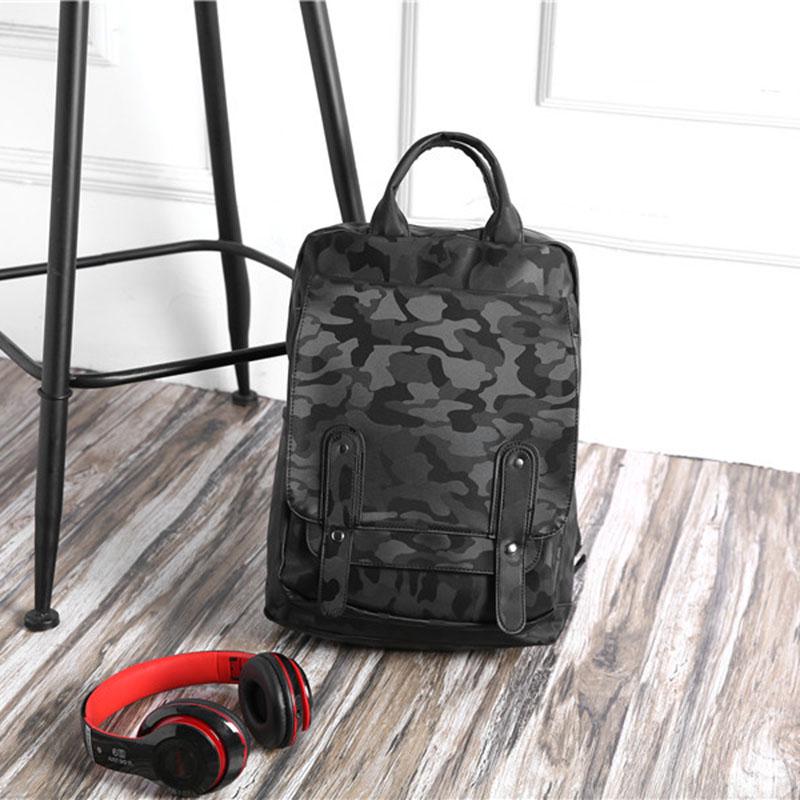 Camouflage Backpack Men Leather Anti-theft Waterproof Student Computer Outdoor Leisure Travel Bags