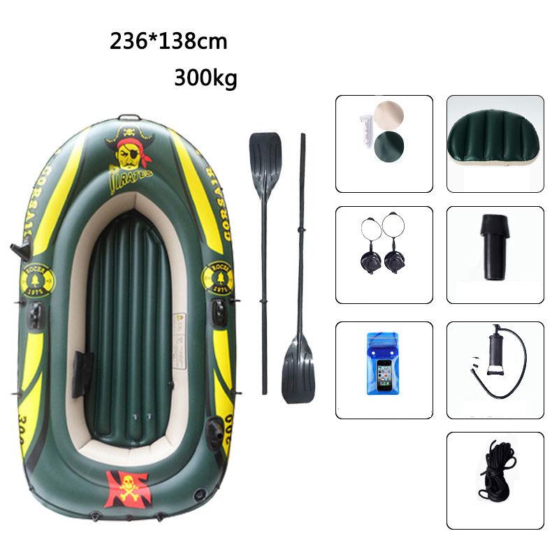 Thickened Inflatable Boat Outdoor Fishing Boat Kayak Assault Boat Hovercraft 2/3/4 Person Rescue Boat