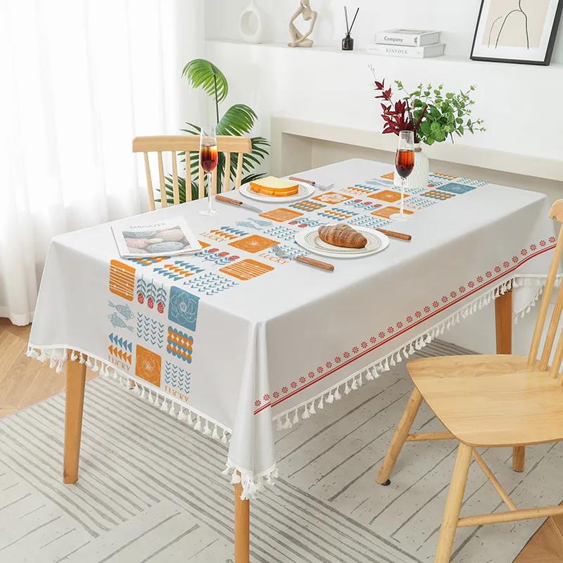 Nordic Style Waterproof and Oil-proof Disposable Tablecloth Lattice Decoration Coffee Table Tablecloth