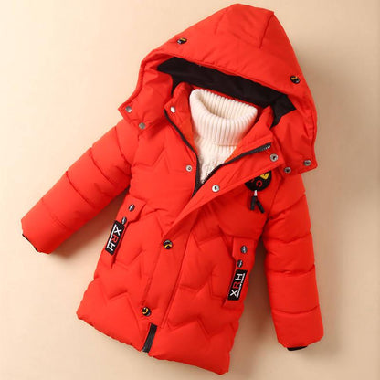 Children's Winter Jacket Boys Cotton Coat Parkas Child Outerwear Casual Hooded Coat Baby Clothing