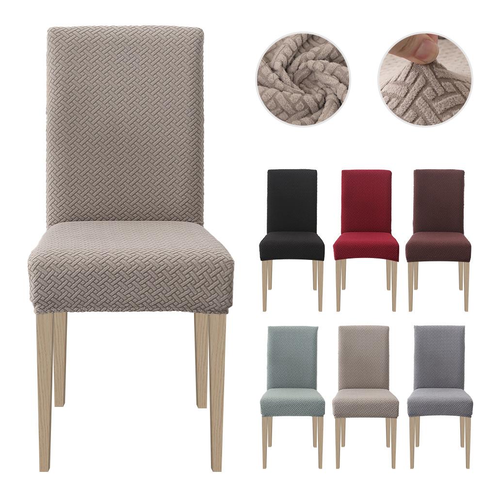 1/2/4/6pcs Dining Chair Cover Jacquard Spandex Slipcover Protector Case Stretch for Kitchen Chair Seat Hotel Banquet Elastic