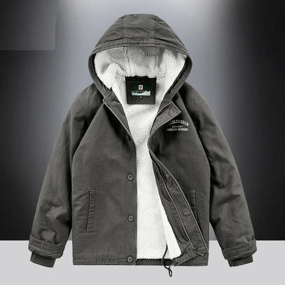 Winter Men's N1 Deck Jacket Padded Jacket Thicken Plus Fleece Cotton Jacket Retro Workwear Jacket Lamb Velvet Jacket