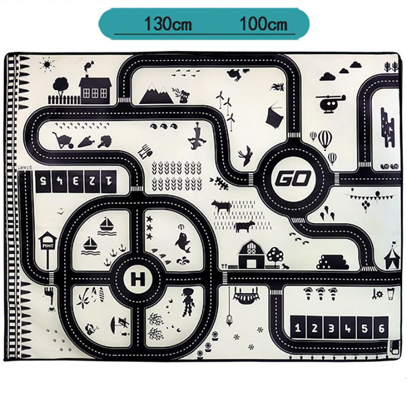 Children's Urban Traffic Scene Map Floor Mat Highway Road Parking Map Play House Game Baby Crawling Mat