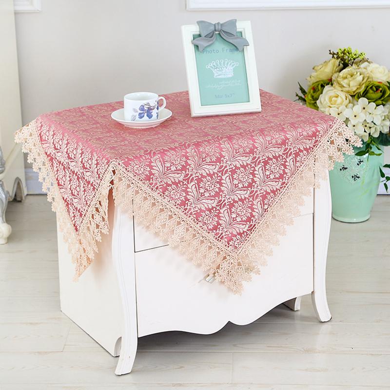 Household Cloth Lace Universal Cover Towel Bedside Table Cover Towel Cover Cloth Small Round Table Tea Table Cloth Square Microwave Refrigerator