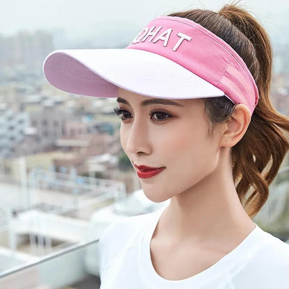 Women's Summer Sun Protective Hat Sunscreen Hat Outdoor Sports Topless Sun Hat Casual Running Peaked Cap Empty Top Hat