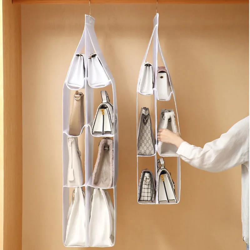 Bag Storage Hanging Bag Women's Bag Finishing Hanging Dust-proof Bag Multifunctional Household Wardrobe Double-sided Storage Bag Underwear Storage Bag