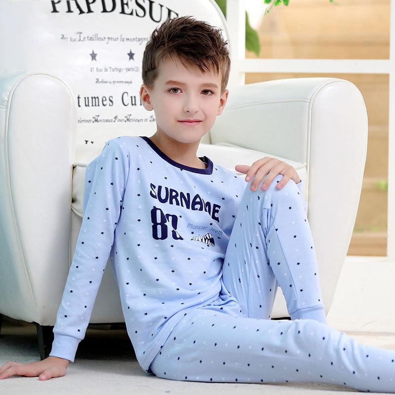 Winter Children's Underwear Set Cotton Boys' Autumn Clothes Long Trousers Half-high Collar Cotton Baby Pajamas