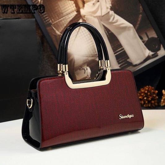 Handbag Messenger Bag Fashion Versatile Patent Leather Handbag Leather Texture Personality