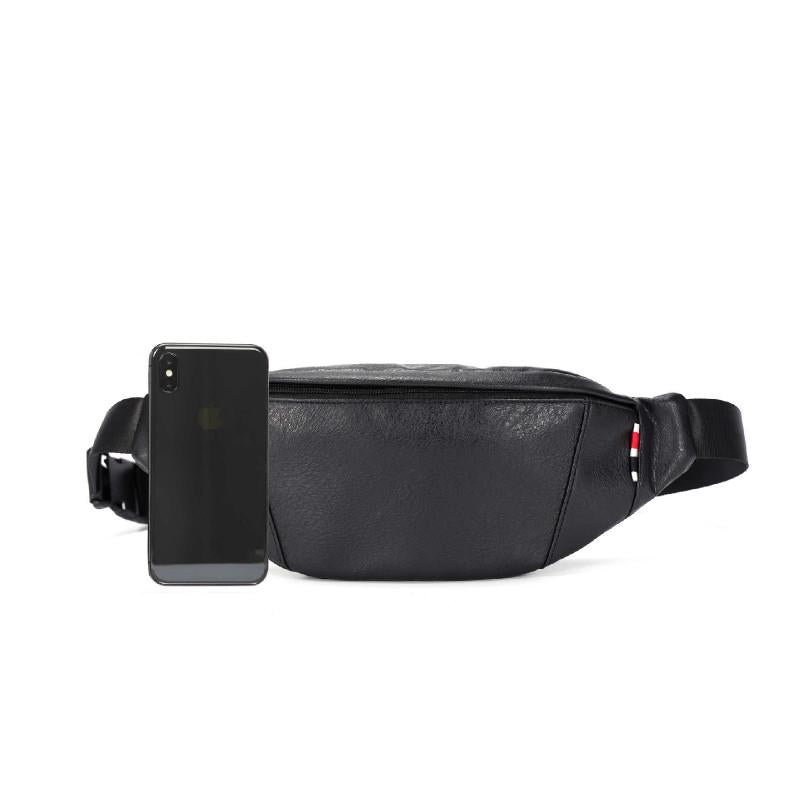 Waist Bag Men's Waterproof Black Mobile Phone Messenger Bag Outdoor Sports Travel Shoulder Bag