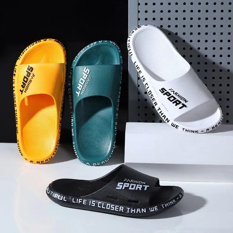 Men's Slippers Unisex Bathing Non-slip Wear-resistant Thick-soled Shoes Summer Outdoor Beach Shoes Sandals and Slippers Home Flip Flops