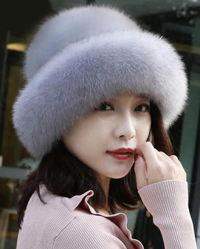 Women Fluffy Knitted Winter Warm Rex Rabbit Soft Fur Hats Casual Autumn Ladies Caps