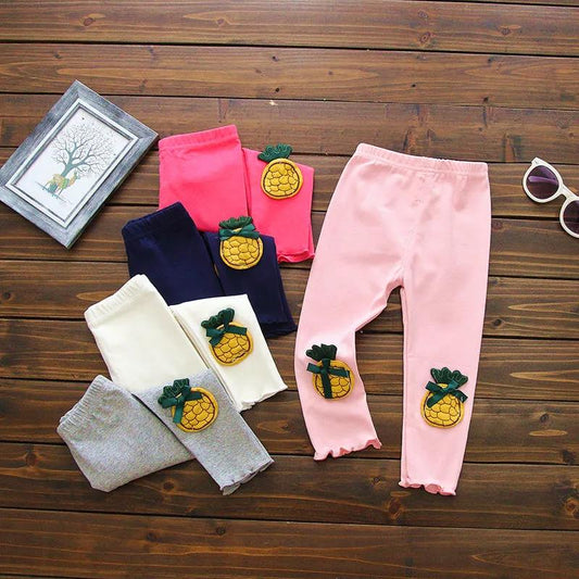 Girls' Leggings Spring and Autumn Thin Children's Trousers Wear 1-2-3 Years Old Stretch Pants Pure Color Casual Pants