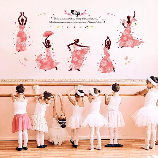 Dancing girl wall stickers children room kindergarten living room sofa TV background decoration