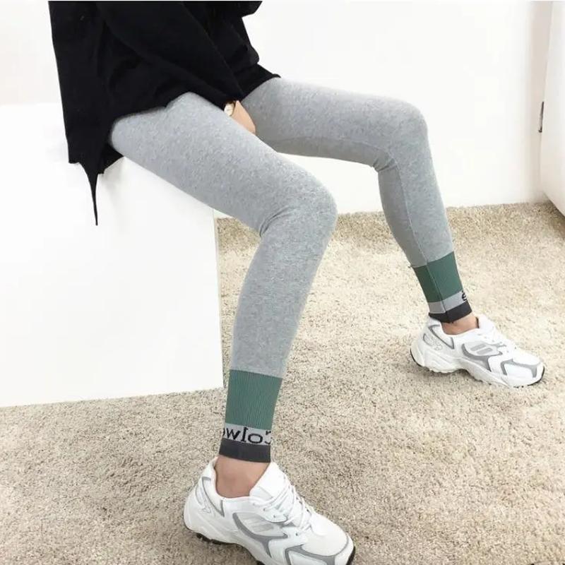 Ladies Cotton Leggings Korean Version Plus Velvet Tight-fitting Outerwear Elastic High Waist Thin Section Autumn and Winter Trousers Slim Pencil Pants