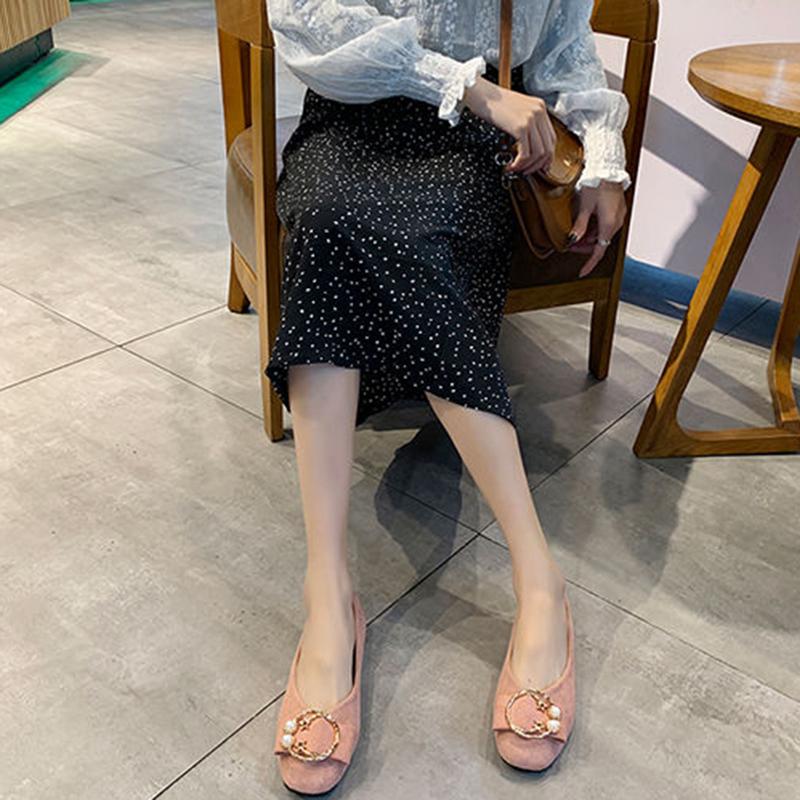 Fairy Shallow Mouth Single Shoes Female Spring Korean Student Basic Pearl Peas Shoes A Pedal Gentle Women's Shoes