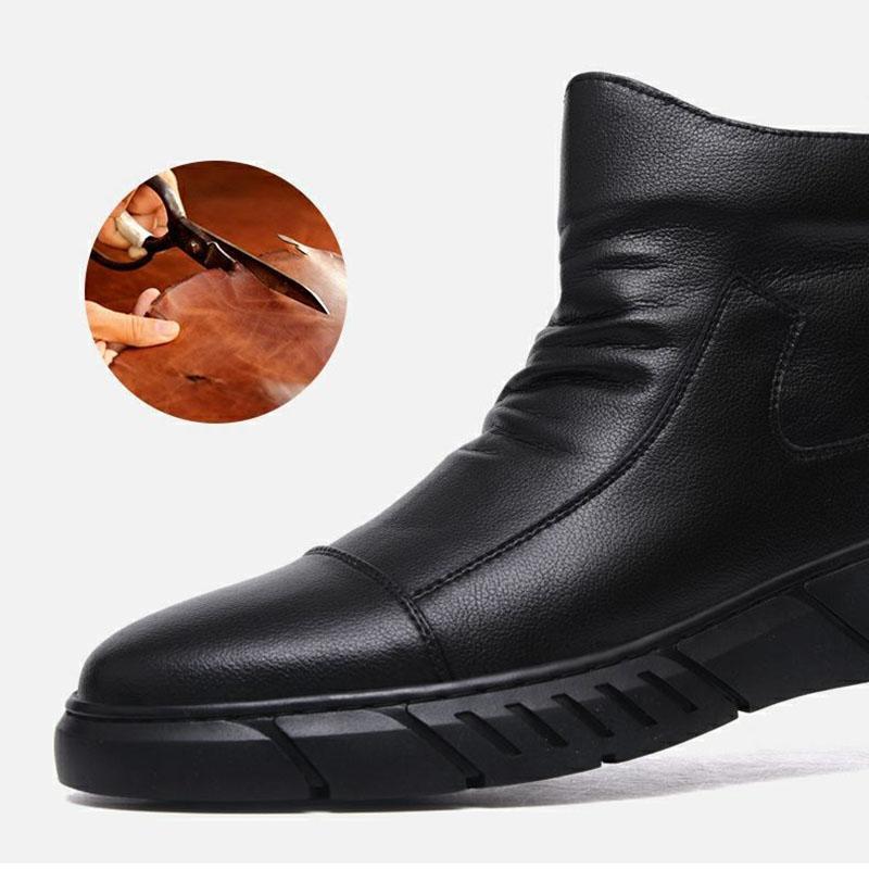 Martin Boots Spring and Autumn Leather Breathable High-top Casual Leather Shoes Men's Business British Style Leather Boots