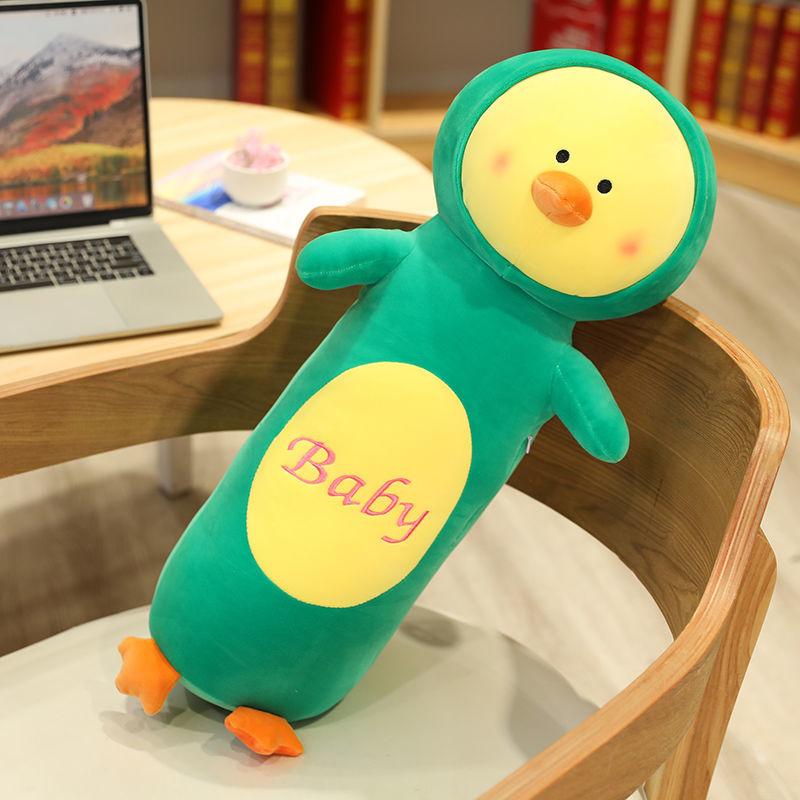 Lovely Changed Chicken Girl Long Bed Pillow Soft Plush Doll Cute Kids Birthday Plush Toy Gifts