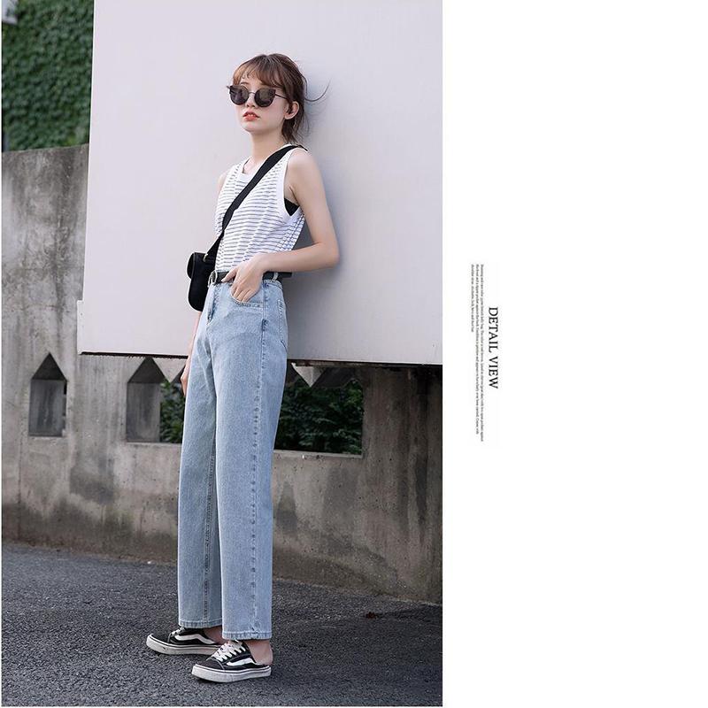 Woman Jeans High Waist Clothes Wide Leg Denim Clothing Blue Streetwear Vintage Quality Fashion Harajuku Straight Pants