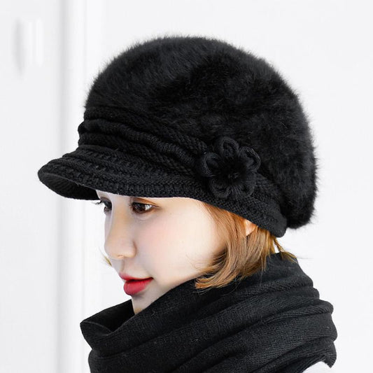 Warm hat Thick hat Fashion Woman hat Plush Cotton hat Trendy wild hat Windproof hat Autumn winter