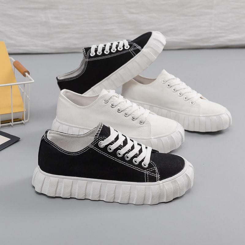 Korean Version of The Trend of All-match Canvas Shoes Women's Spring Casual Shoes Low-cut Student White Shoes