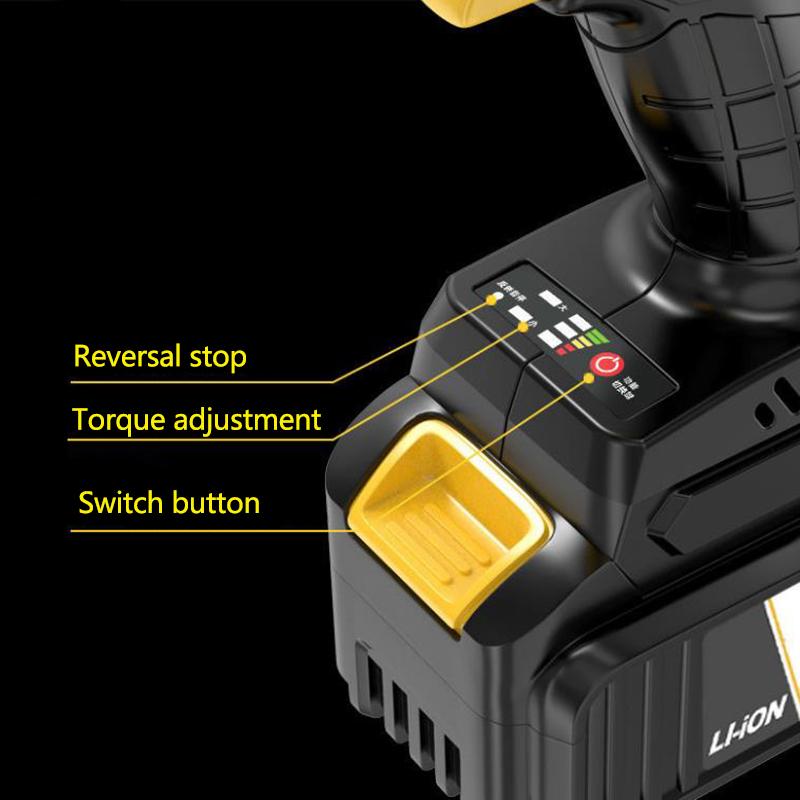 High Torque Lithium Battery Wrench Set Industrial Impact Drill Auto Repair Tire Wrench