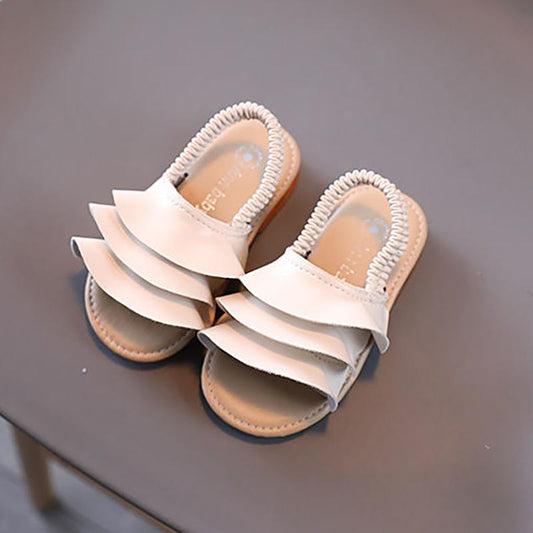 Girls' Sandals Fashion Non-slip Soft Bottom Western Style Small Virgins Wear Solid Color Personality Fungus Slippers