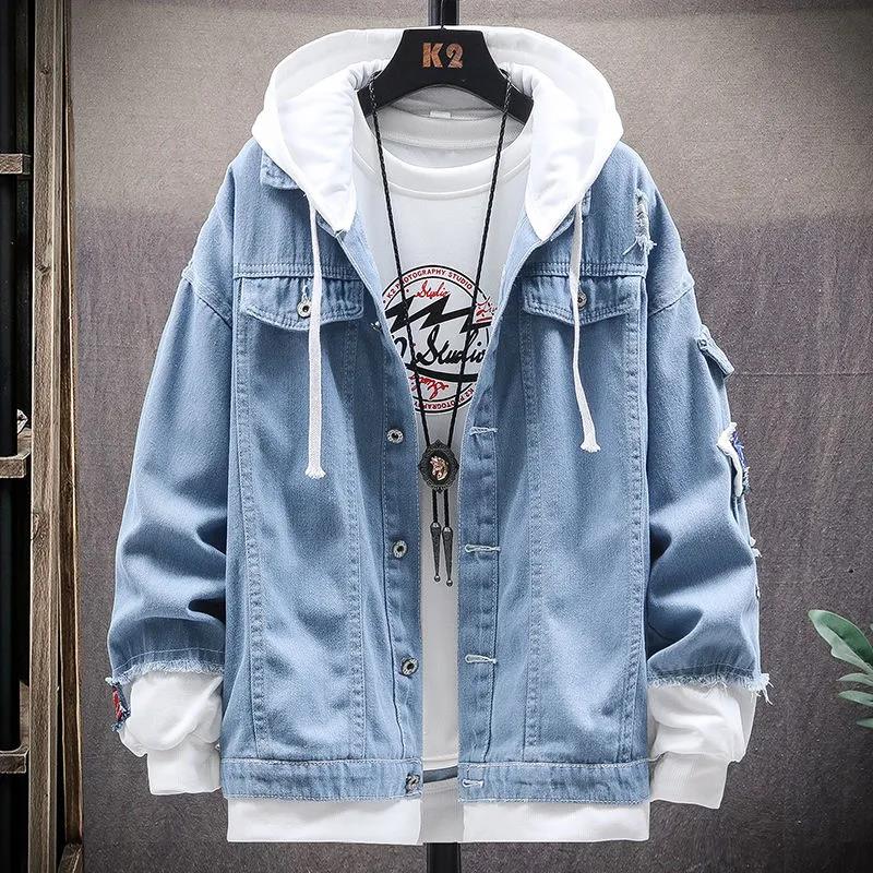 Denim Jacket Women Plus Velvet Autumn and Winter Jacket Casual All-match Denim Hooded Jacket Long-sleeved Warm Jacket