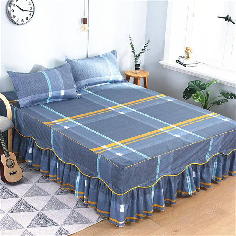 Bedroom Household Single-piece Sanding Bed Skirt Solid Color Skin-friendly Bedspread Bed Cover Bedroom Student Dormitory Sheets