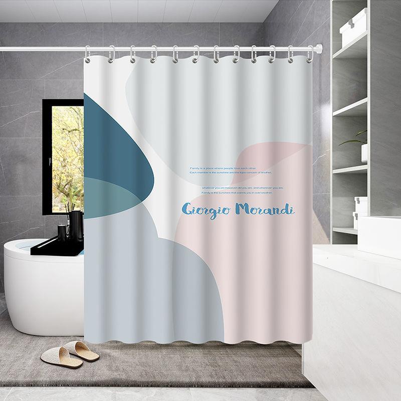 Bathroom Shower Curtain 180*180cm Waterproof Cloth Bathroom Shower Curtain Hanging Curtain Thickening Mold-proof Partition Curtain Free Perforation