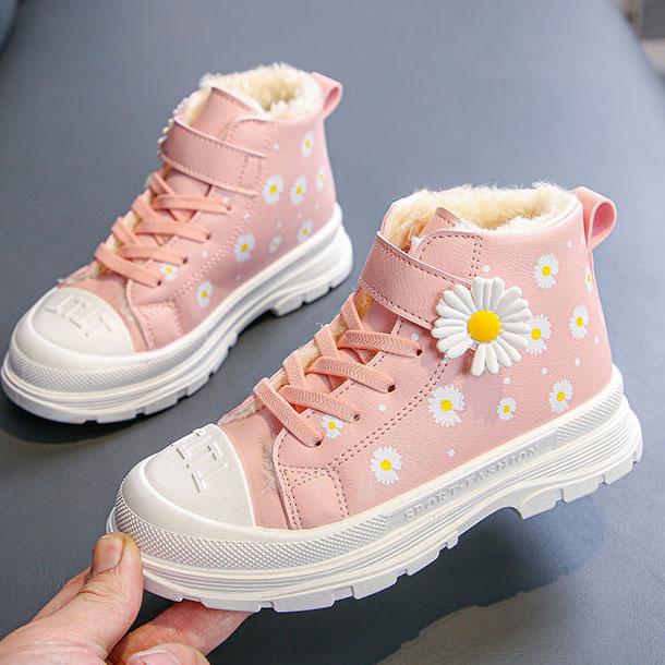 Children's Martin Boots Girls Winter Autumn Little Fresh Princess Plush Boots Children Casual Warm Short Boots