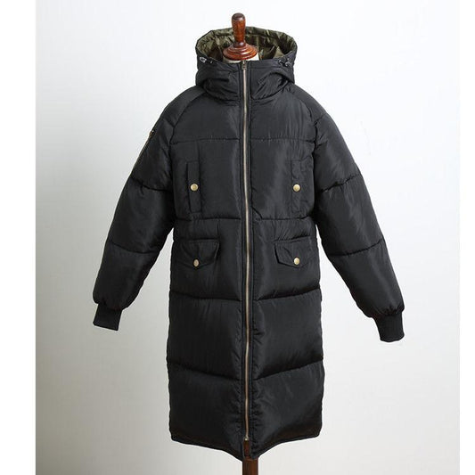 Winter Padded Jacket Women's Mid-length Korean Style Padded Jacket Bf Loose Padded Jacket Thickened Over The Knee Student Bread Jacket