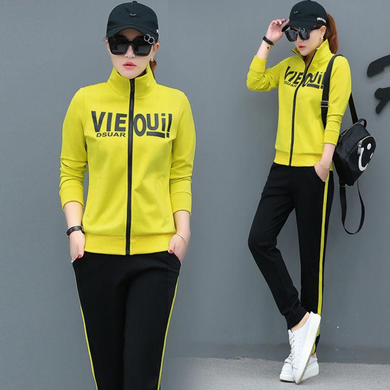 Casual Sweatshirt Set Large Size Spring and Autumn Women's 2pcs set Wild Long Sleeve