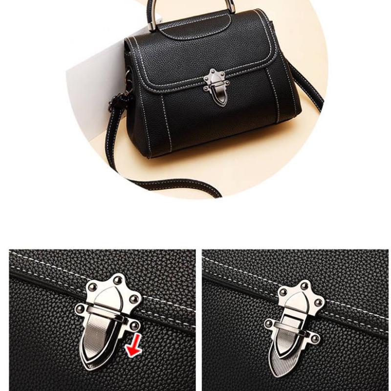 Simple Messenger Bag Women Leather Waterproof Anti-theft Large Capacity Square Handbag Shoulder Bag