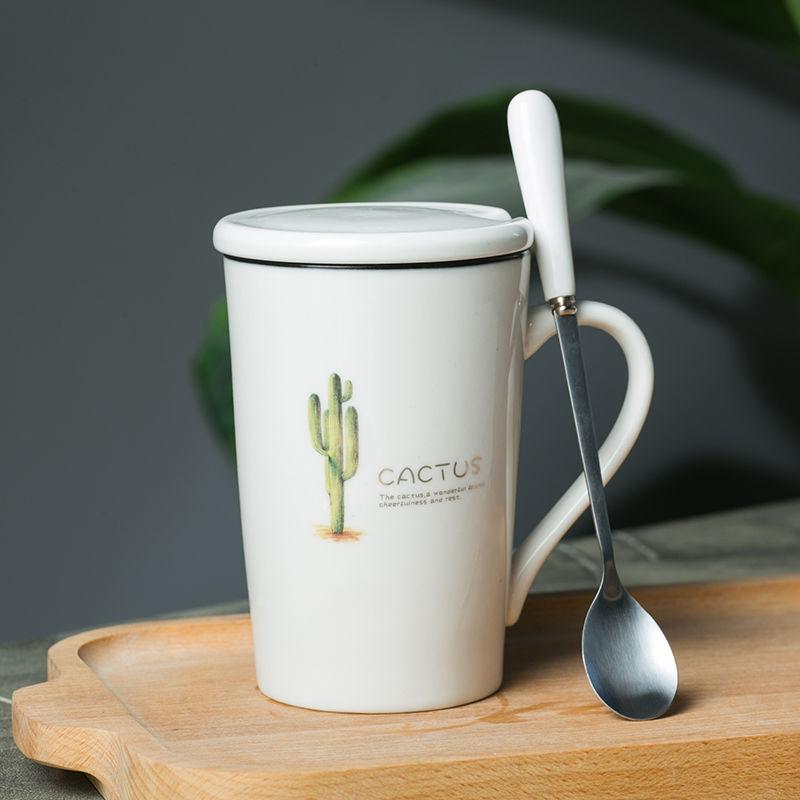 Creative Ceramic Cup Cactus Large Capacity Water Cup Mug Couple Cup Breakfast Cup Coffee Cup Tea Cup