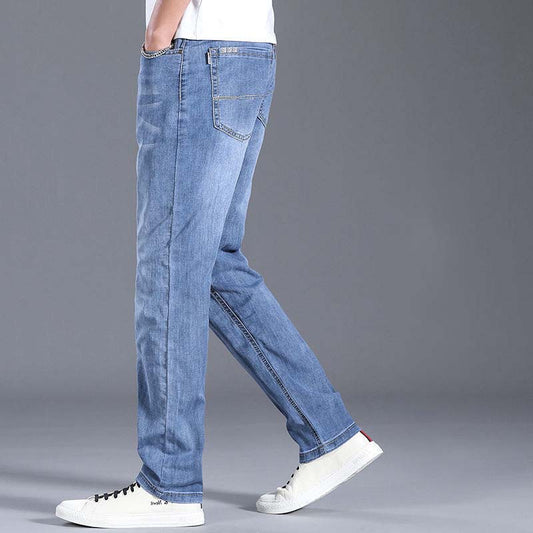 Jeans Men's Straight Loose Wide-leg Spring and Autumn Plus Fat Plus Size Casual Summer Thin Trousers