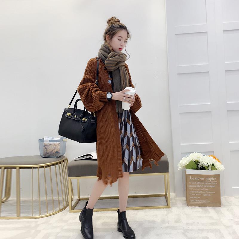 Knit Cardigan Sweater Women's Mid-length Coat Sweater Sweater Sweater Women Loose Fit Women