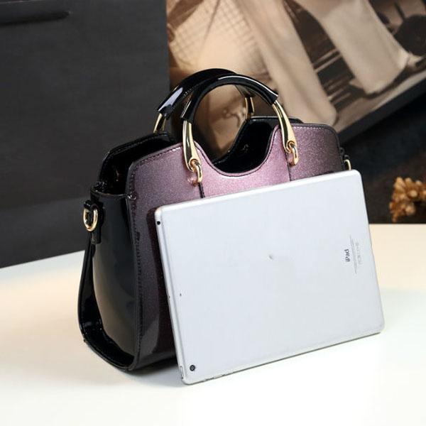 Cross Body Summer Leather Texture Patent Leather Bag Wild Female Bag Simple Shoulder