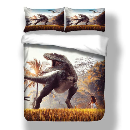 Quilt Set 3pcs Prehistoric Monster  Dragon Bedding Set 3D Duvet Cover Sets Home Textile