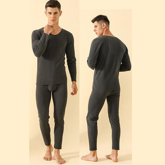 Men Winter Autumn Thermal Underwear Tight High Elasticity Wearable Comfortable Versatile Soft Lining V-neck Male Pajamas Spring Long Sleeve Breathable