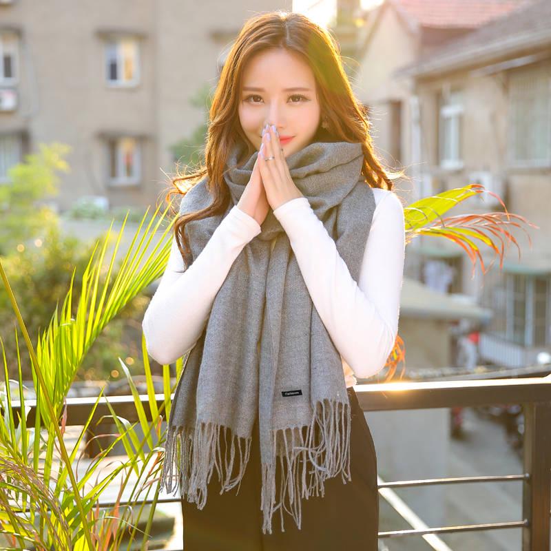 Scarf Women Solid Cashmere Scarves Lady Winter Thicken Warm Soft Pashmina Shawls Wraps