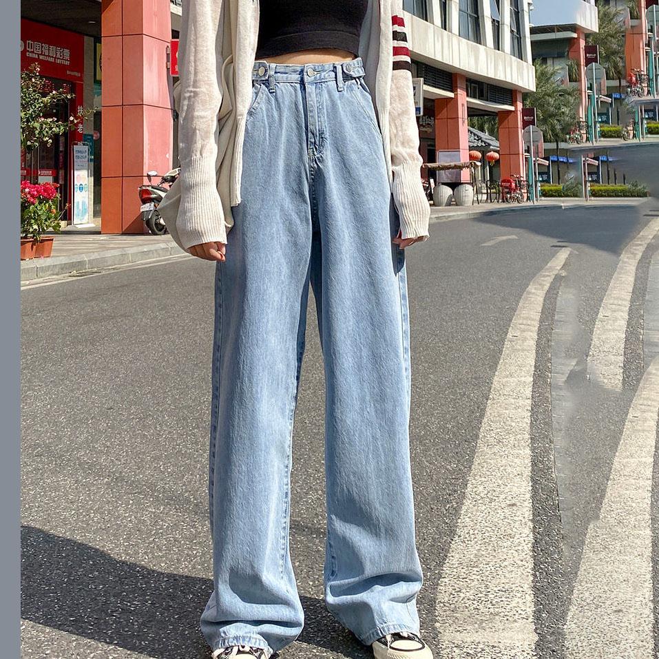 Tight-fitting Stretch Jeans Women's High Waist Slimming Feet Pants Blue Gray Pencil Pants Trousers