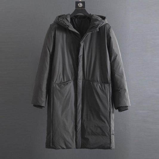 Mid-length Down Jacket Original Single Men's Winter Hooded Padded Jacket Thick Warm and Comfortable Jacket