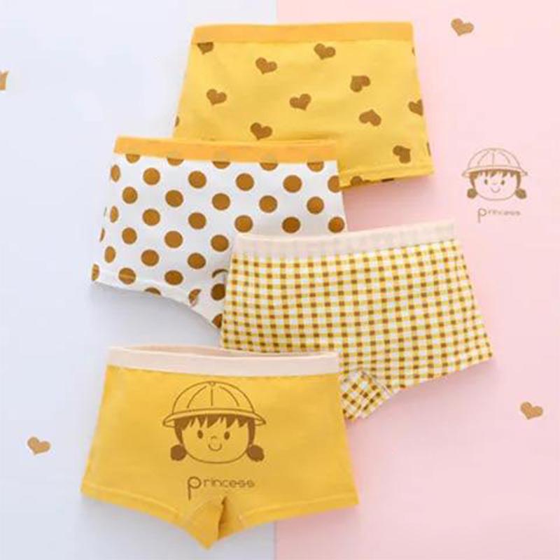 4 Pieces/Lot 2-14Y Children Underwear High Quality Cotton Girls Panties Cute Pattern Kids Boxer Briefs Child Soft Girl Pants