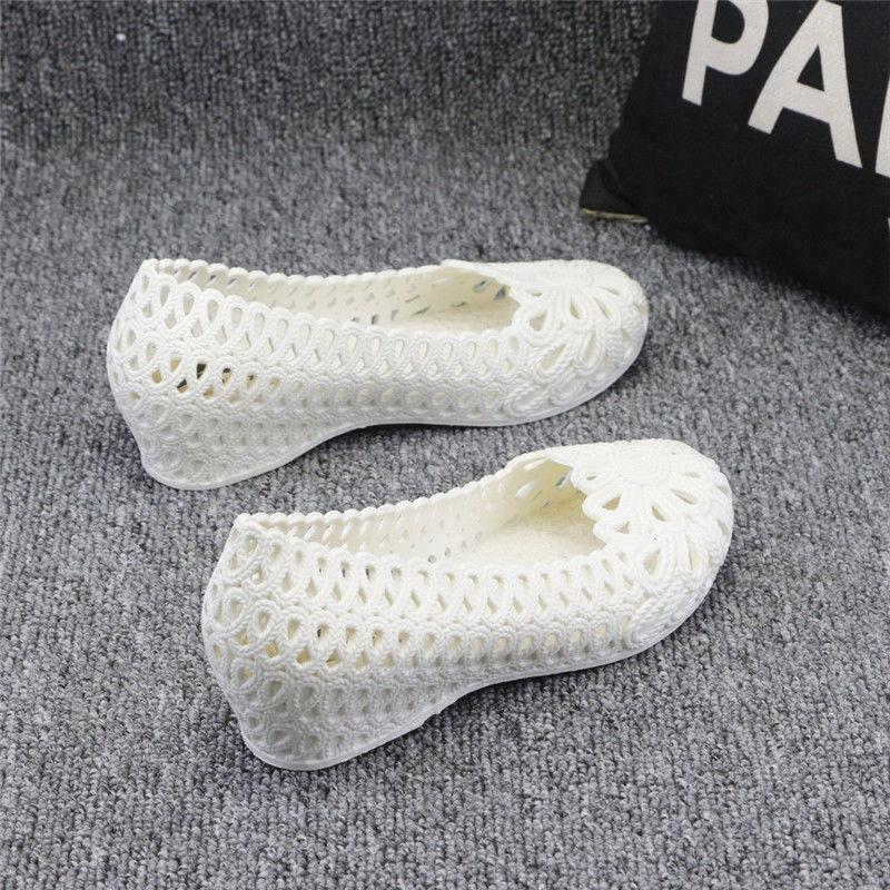 Plastic Sandals Women's White Nurse Shoes Wedges with Holes Shoes Pregnant Non-slip Women's Mother Shoes