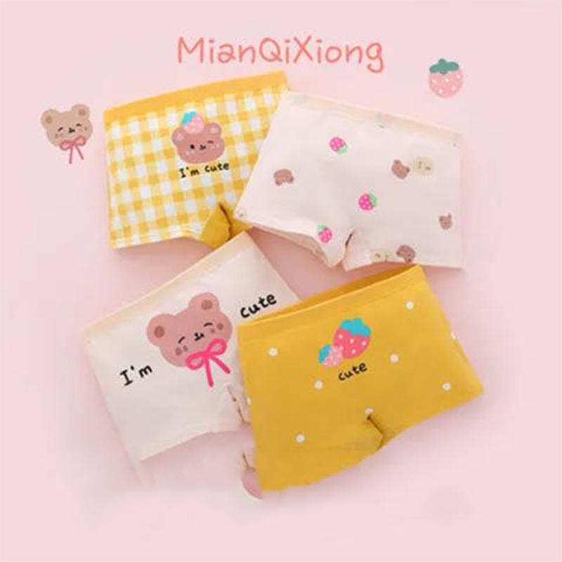 4 Pieces/Lot 2-14Y Children Underwear High Quality Cotton Girls Panties Cute Pattern Kids Boxer Briefs Child Soft Girl Pants