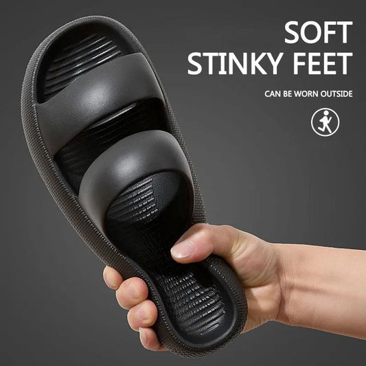 Unisex Slippers Women's Outer Wear Stepping on Shit Touching Flip-flops Bath Non-slip Thick Bottom Sandals Summer Men's Slippers