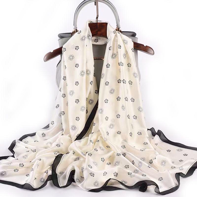 Women Vintage Printed Square Satin Scarf Scarves Neckerchief Shawl Wrap